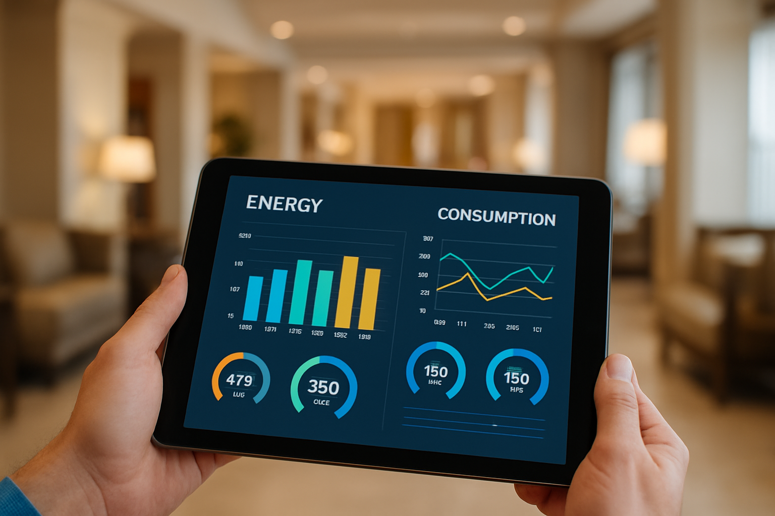 Monitorización energética hotelera Sistema de monitorización de consumo energético en hotel con gráficas de seguimiento