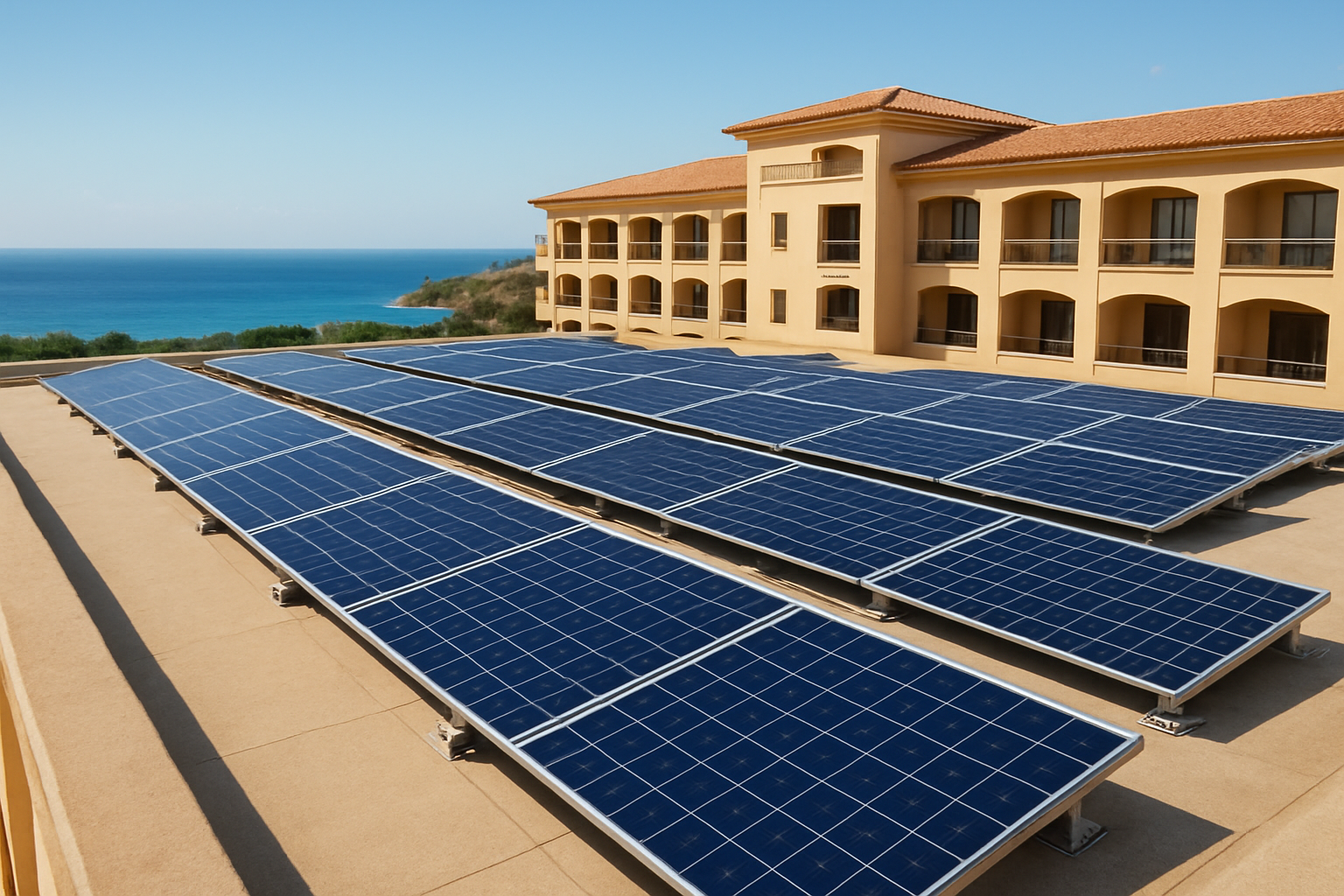 Solar fotovoltaica en hotel costero Instalación de paneles solares fotovoltaicos en hotel de Benidorm para ahorro energético
