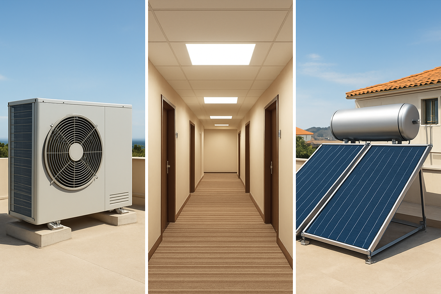Sistemas energéticos en hoteles Principales sistemas de consumo energético en hoteles: climatización, iluminación y ACS
