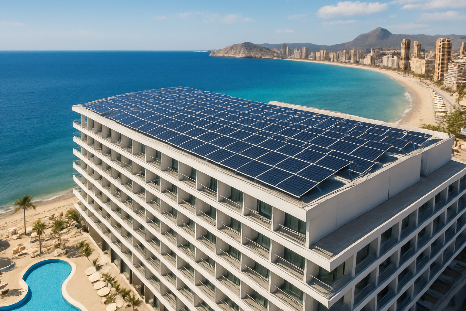 Hotel en la Costa Blanca con instalación de energías renovables en cubierta